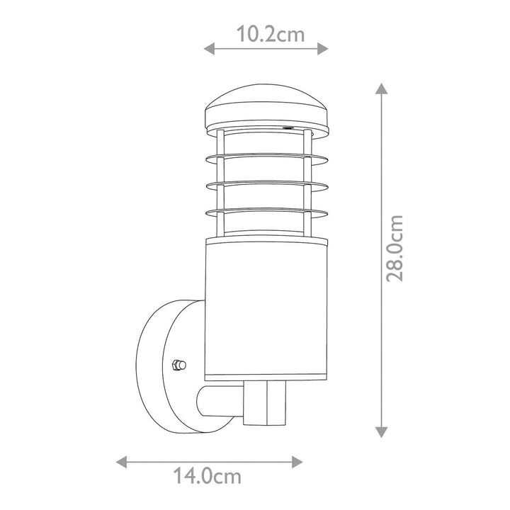 Norlys Poole 1 Light Wall Light GZ-POOLE-W Teak and Stainless Steel