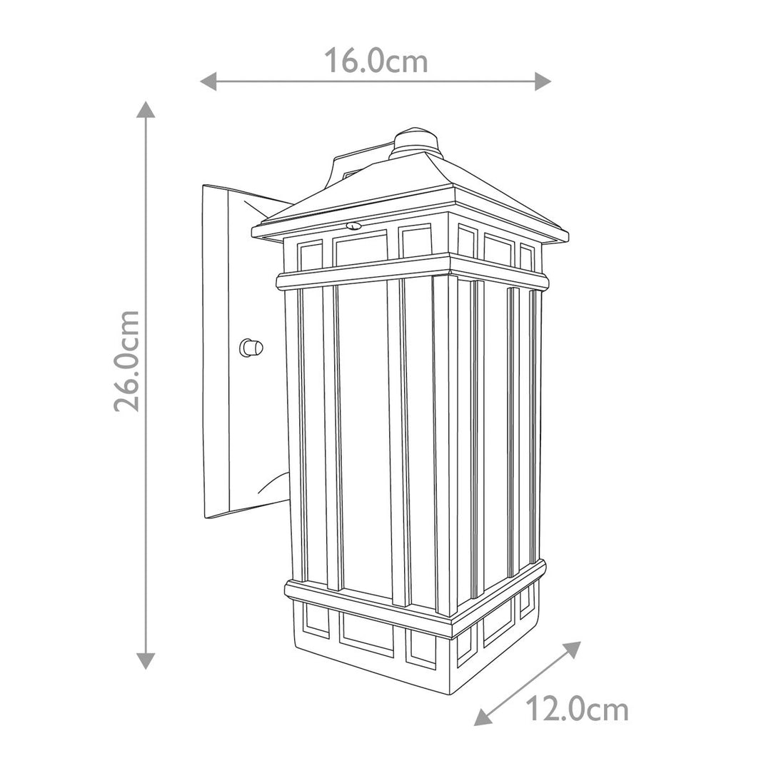 Norlys Chedworth 1 Light Wall Lantern GZH-CHW2 Old Bronze