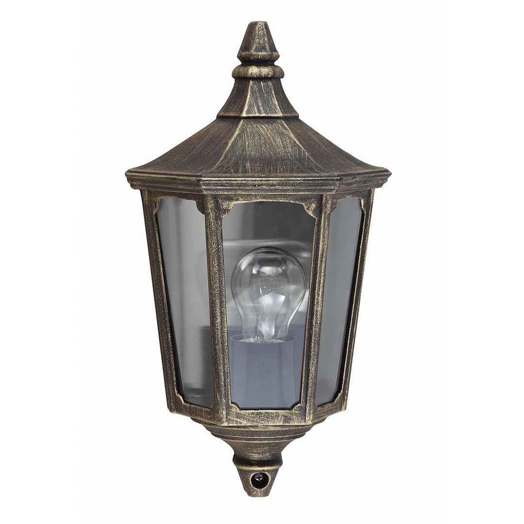 Norlys Cricklade 1 Light Half Lantern GZH-CKL7 Black/Gold