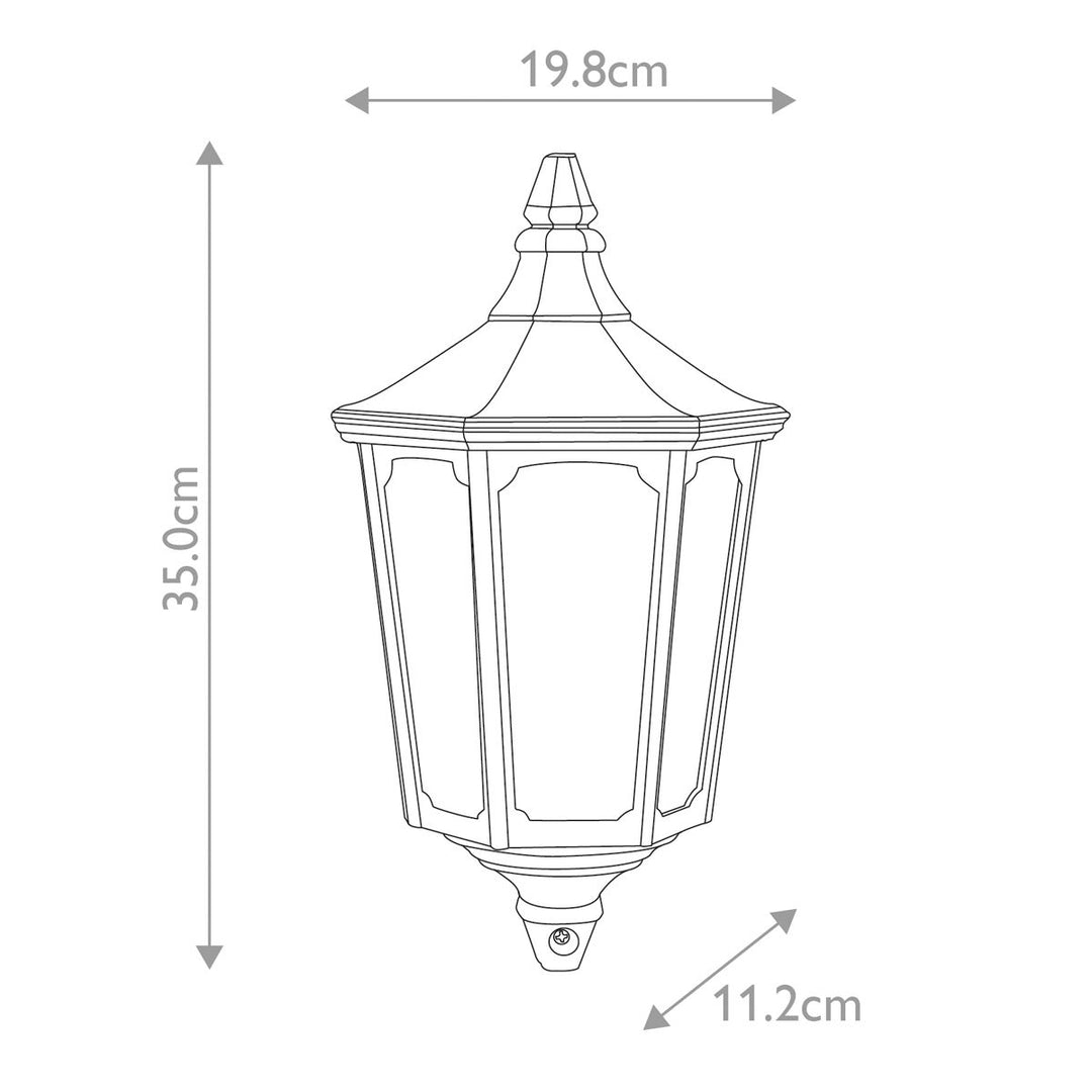 Norlys Cricklade 1 Light Half Lantern GZH-CKL7 Black/Gold