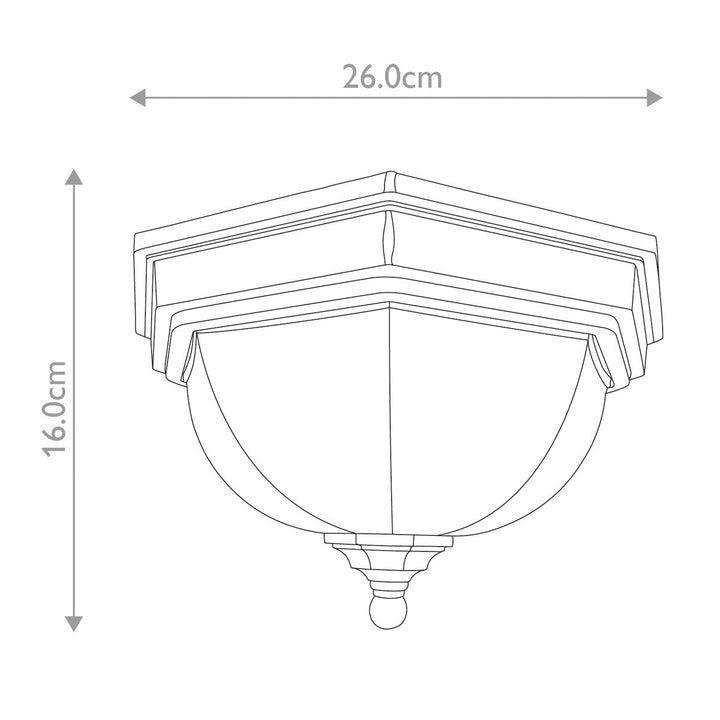 Norlys Fairford 1 Light Flush Lantern GZH-FF12 Old Bronze