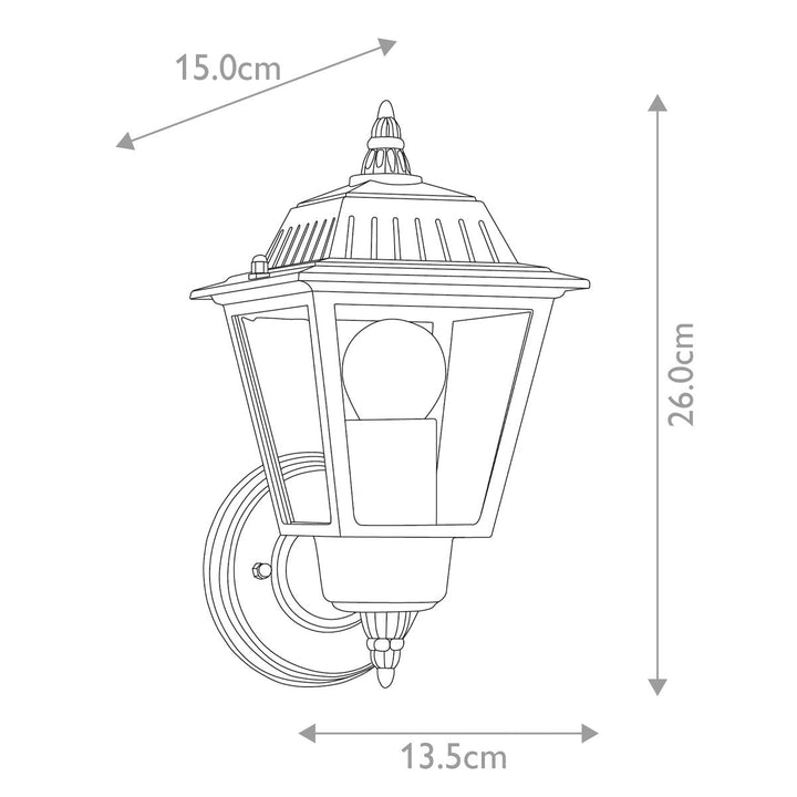 Norlys Highnam 1 Light Wall Lantern GZH-HN1 Weathered Bronze