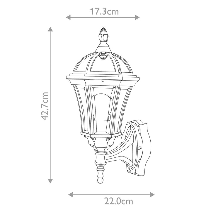 Norlys Ledbury 1 Light Wall Lantern GZH-LB1 Black