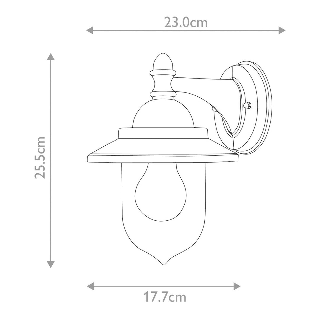 Norlys Sandown 1 Light Wall Lantern GZH-SDN2 Black