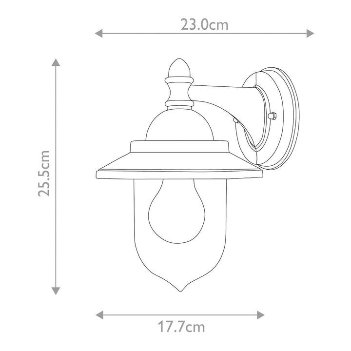 Norlys Sandown 1 Light Wall Lantern GZH-SDN2 Black