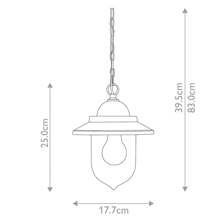 Norlys Sandown 1 Light Chain Lantern GZH-SDN8 Black