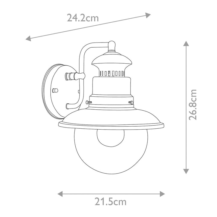 Norlys Shipston 1 Light Wall Lantern GZH-SHIP2 Black