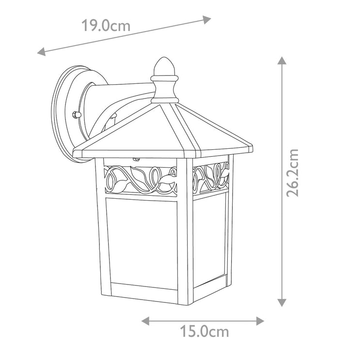 Norlys Winchcombe 1 Light Wall Lantern GZH-WC2 Black/Silver
