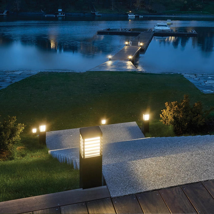 Elstead Lighting Halmstad 1 Light Medium Bollard - Black H-STAD-M-E27-BLK Black