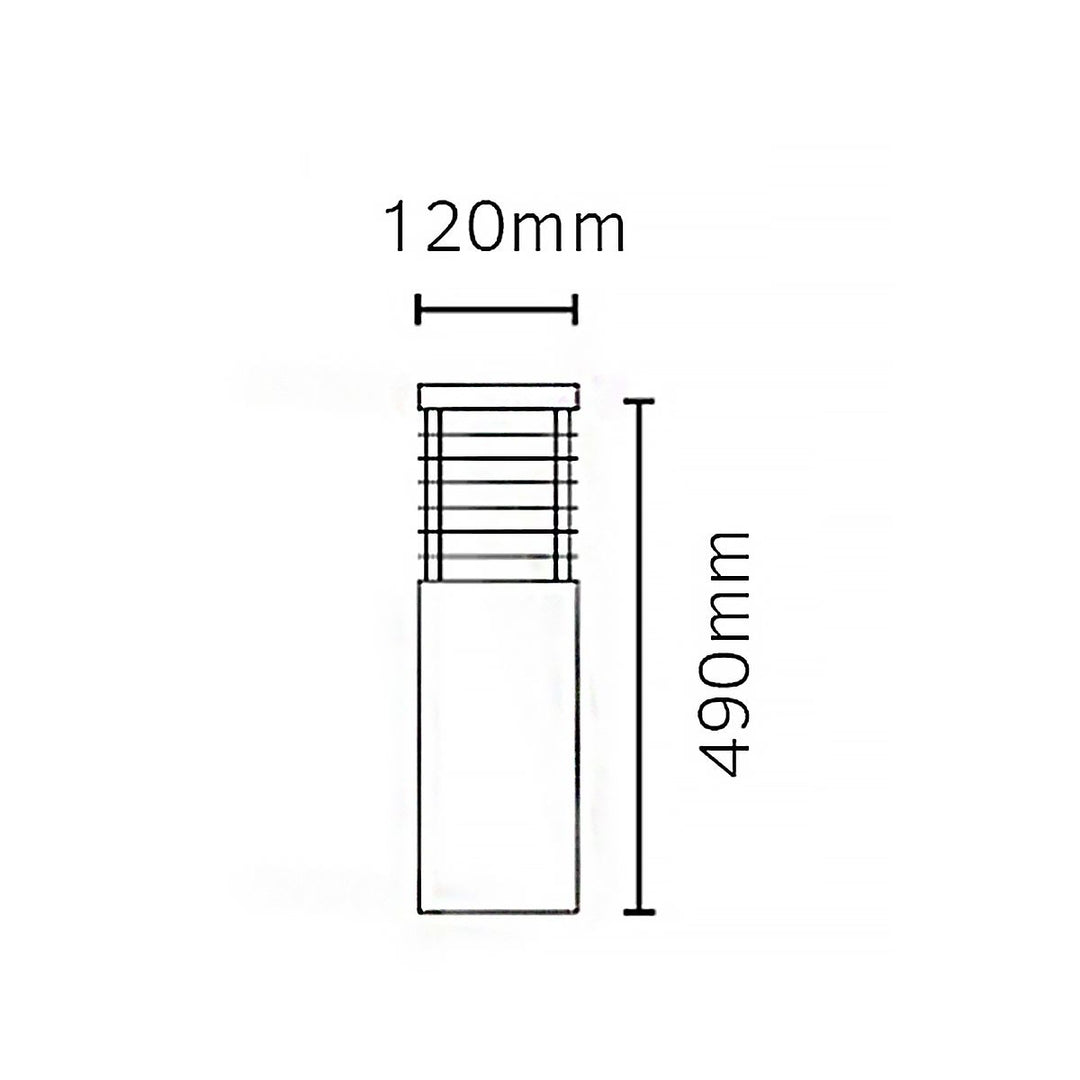 Elstead Lighting Halmstad Medium Bollard Galvanised       H-STAD-M-E27-GAL Galvanised