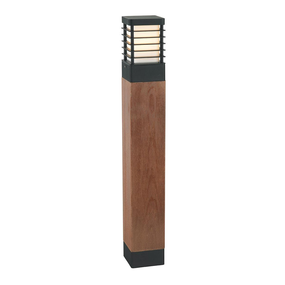 Elstead Lighting Halmstad 1 Light Large Wooden Bollard - Black H-STADSW-L-E27-B Black