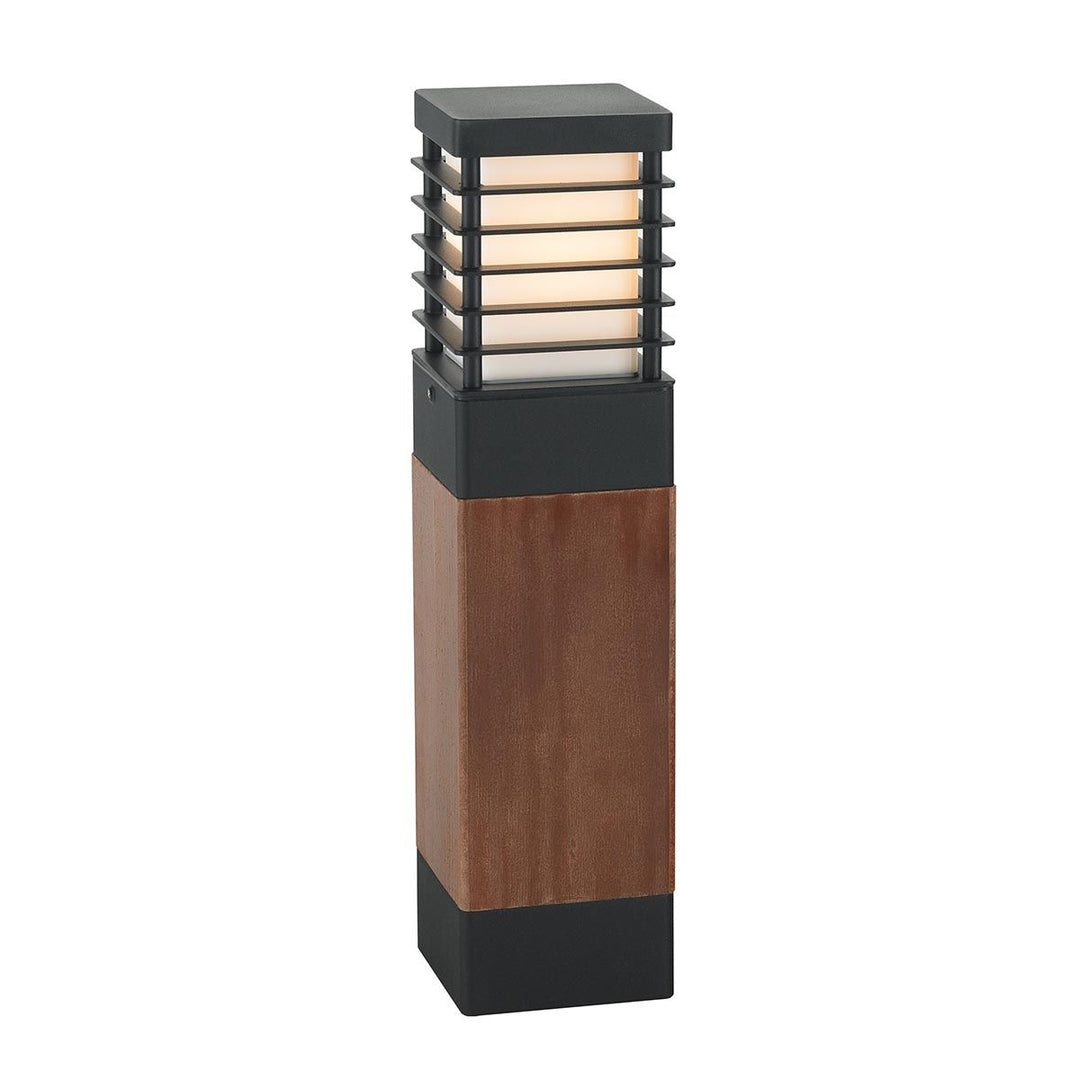 Elstead Lighting Halmstad 1 Light Medium Wooden Bollard - Black H-STADSW-M-E27-B Black