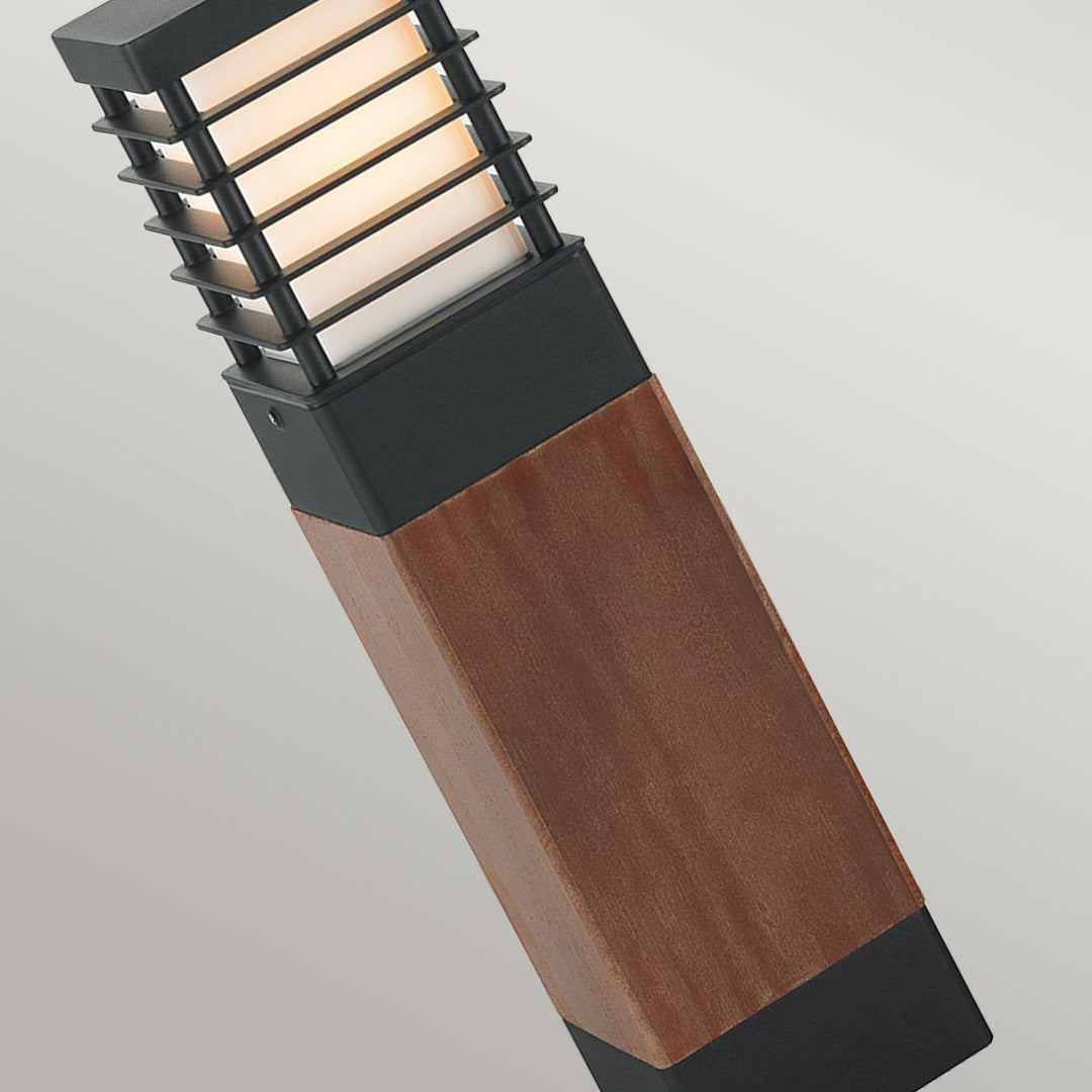 Elstead Lighting Halmstad 1 Light Medium Wooden Bollard - Black H-STADSW-M-E27-B Black