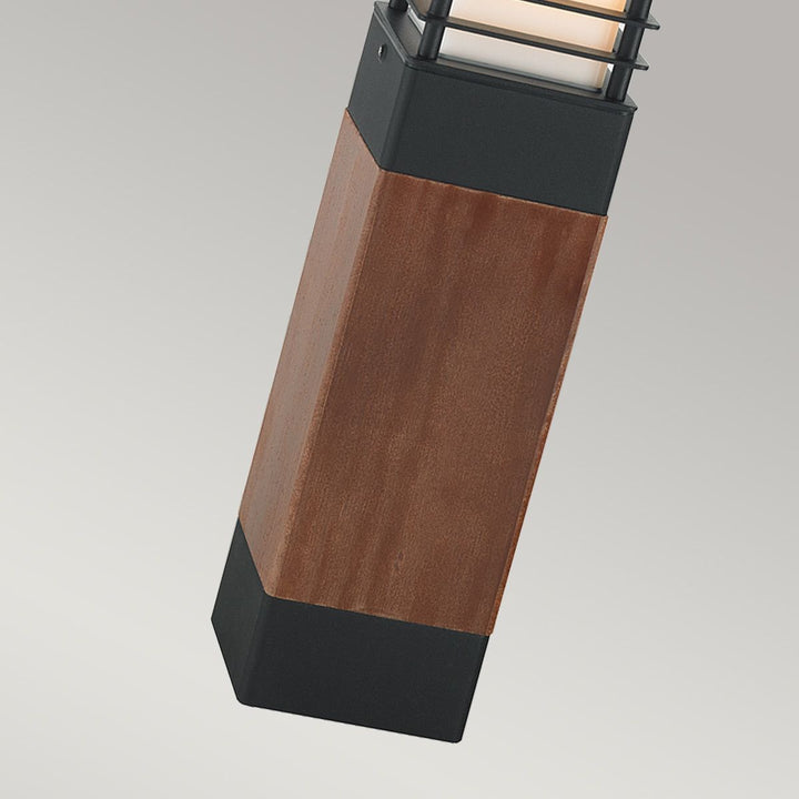 Elstead Lighting Halmstad 1 Light Medium Wooden Bollard - Black H-STADSW-M-E27-B Black