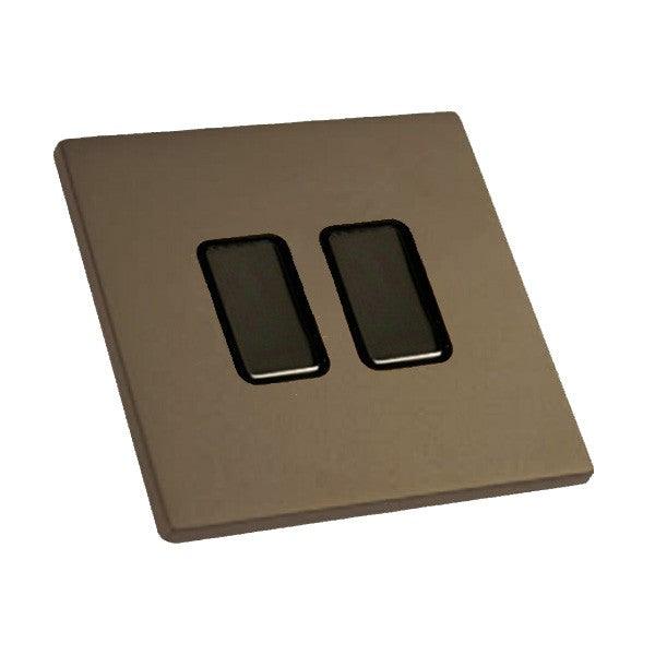 Hartland CFX Richmond Bronze 2-Gang Multi-Way Touch Slave Controller with Black Nickel Inserts