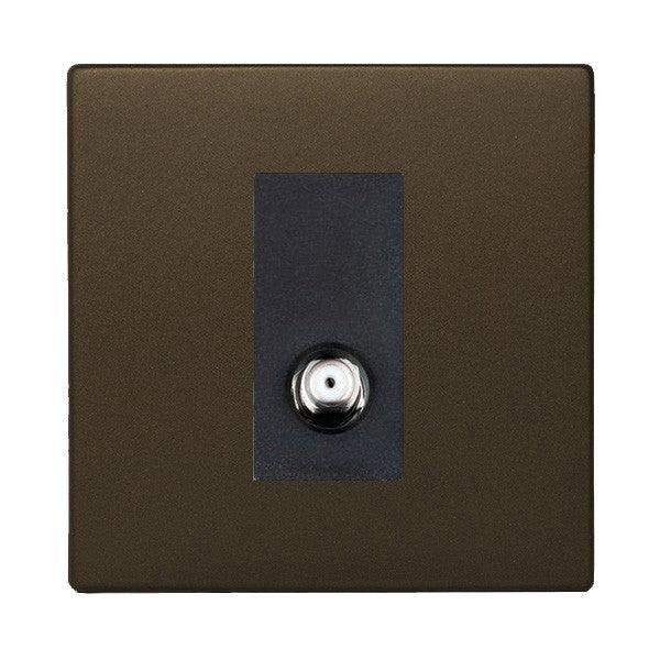 Hartland CFX Richmond Bronze 1-Gang Non-Isolated Digital Satellite Socket with Black Insert 7RBCDSATB