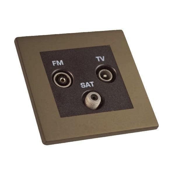 Hartland CFX Richmond Bronze Non-Isolated TV/FM/SAT 1 In/3 Out Triplexer with Black Insert 7RBCDTRIDB