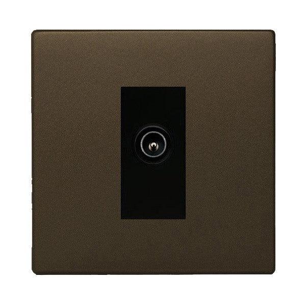 Hartland CFX Richmond Bronze 1-Gang Non-Isolated Male TV Socket with Black Insert 7RBCDTVMB
