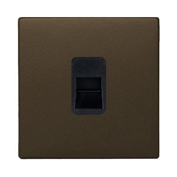 Hartland CFX Richmond Bronze 1-Gang Telephone Slave Socket with Black Insert