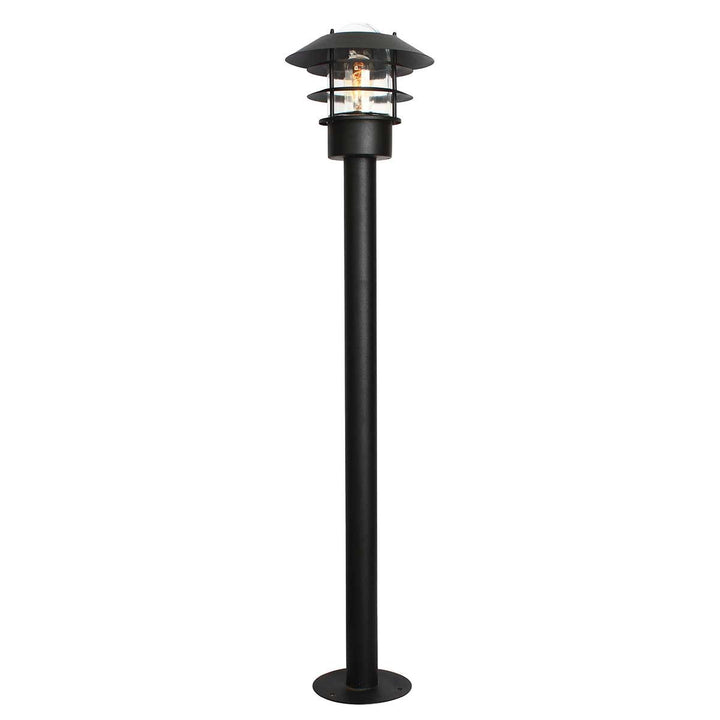 Norlys Helsingor 1 Light Bollard Lantern HELSINGOR-BOL-BK Black