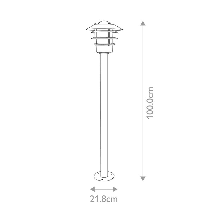 Norlys Helsingor 1 Light Bollard Lantern HELSINGOR-BOL-BK Black