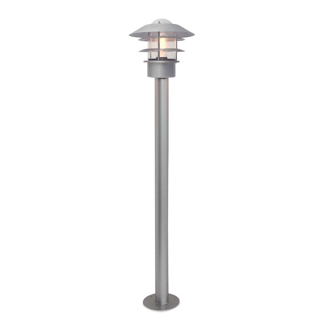 Norlys Helsingor 1 Light Bollard Lantern HELSINGOR-BOL-SL Silver