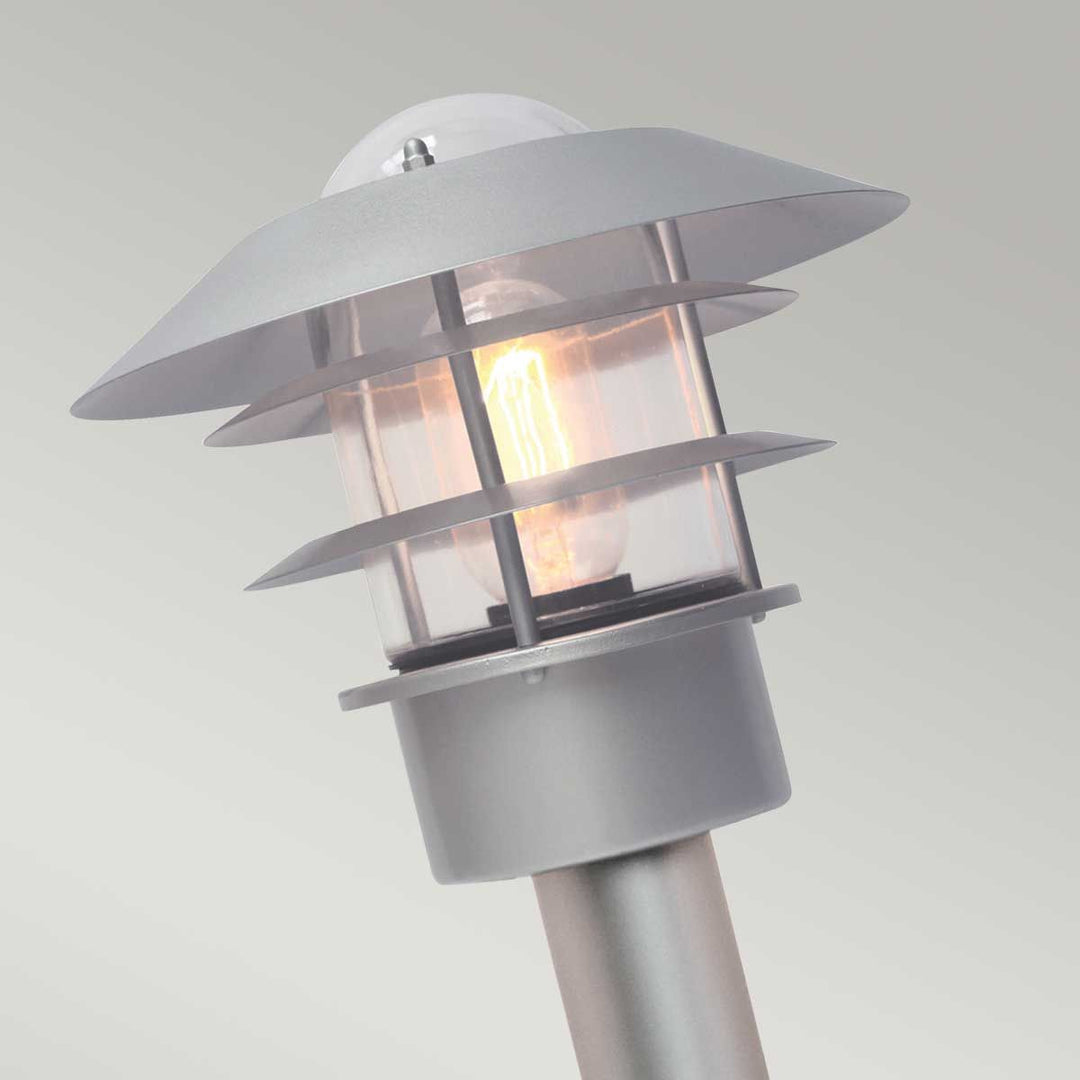 Norlys Helsingor 1 Light Bollard Lantern HELSINGOR-BOL-SL Silver