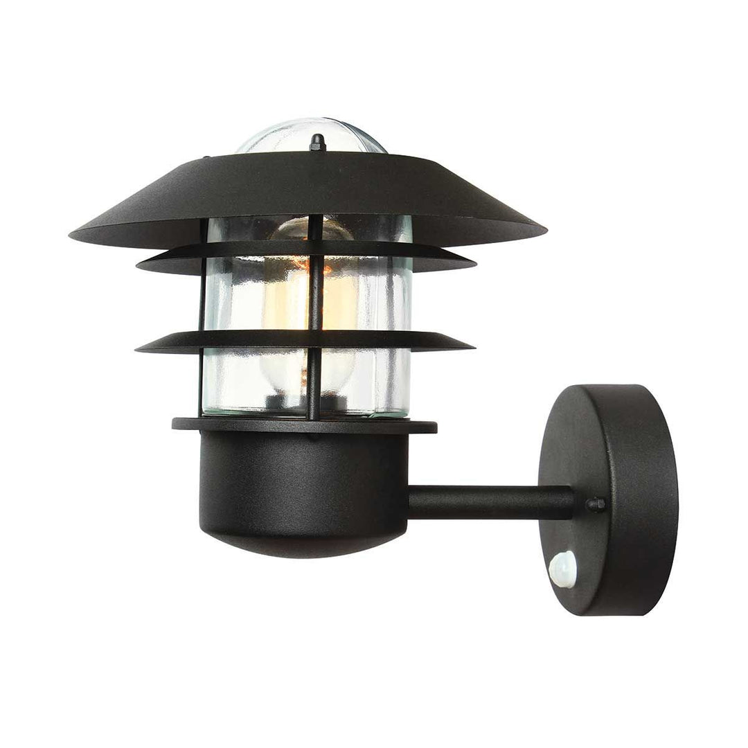 Norlys Helsingor 1 Light PIR Wall Lantern HELSINGOR-PIR-BK Black