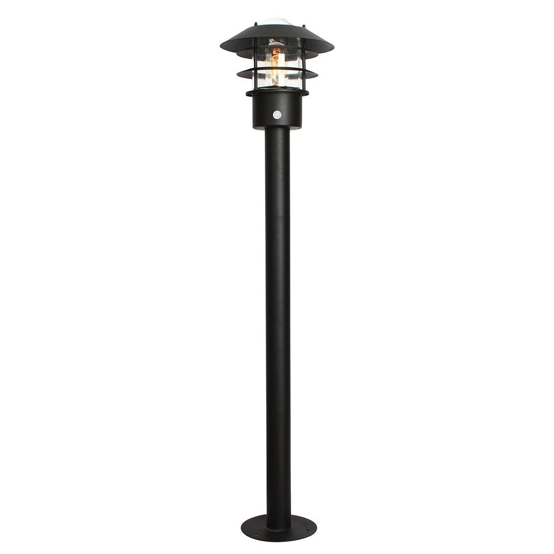 Norlys Helsingor 1 Light Bollard Lantern with PIR HELSINGOR-PIR-BOL-BK Black