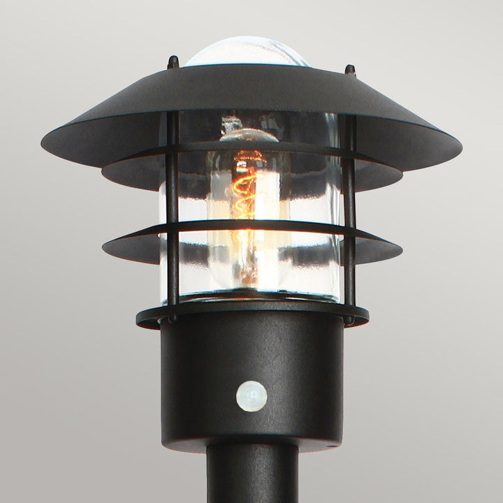 Norlys Helsingor 1 Light Bollard Lantern with PIR HELSINGOR-PIR-BOL-BK Black