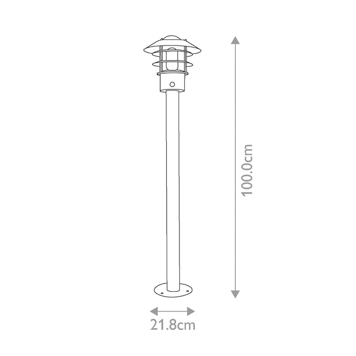Norlys Helsingor 1 Light Bollard Lantern with PIR HELSINGOR-PIR-BOL-BK Black
