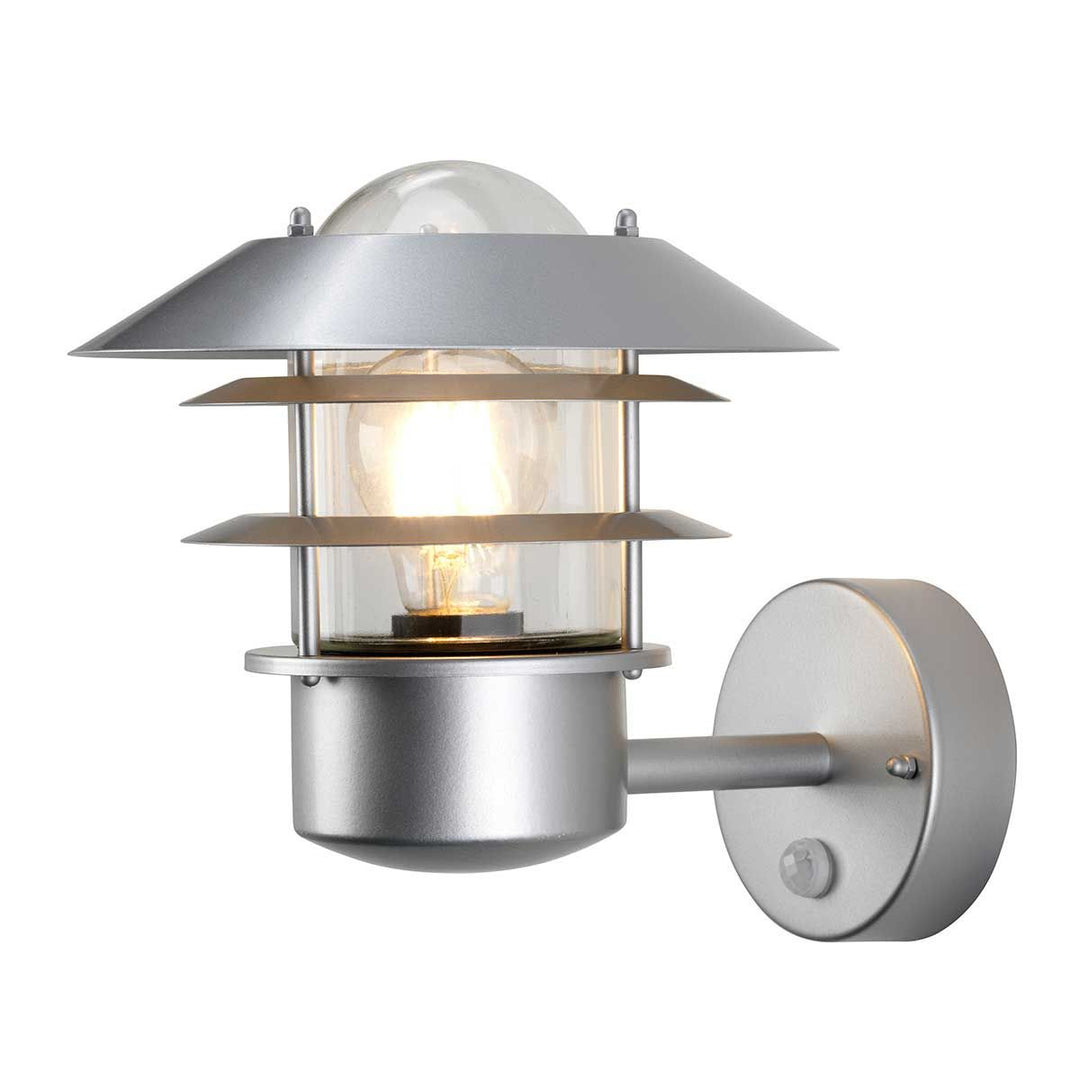 Norlys Helsingor 1 Light PIR Wall Lantern HELSINGOR-PIR Silver