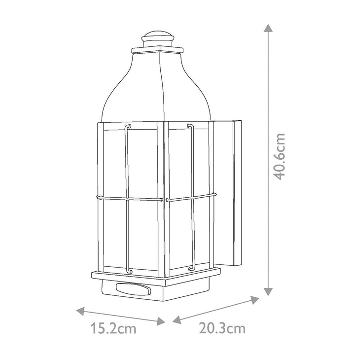 Norlys Bingham 3 Light Medium Wall Lantern  HK-BINGHAM-M Sienna 