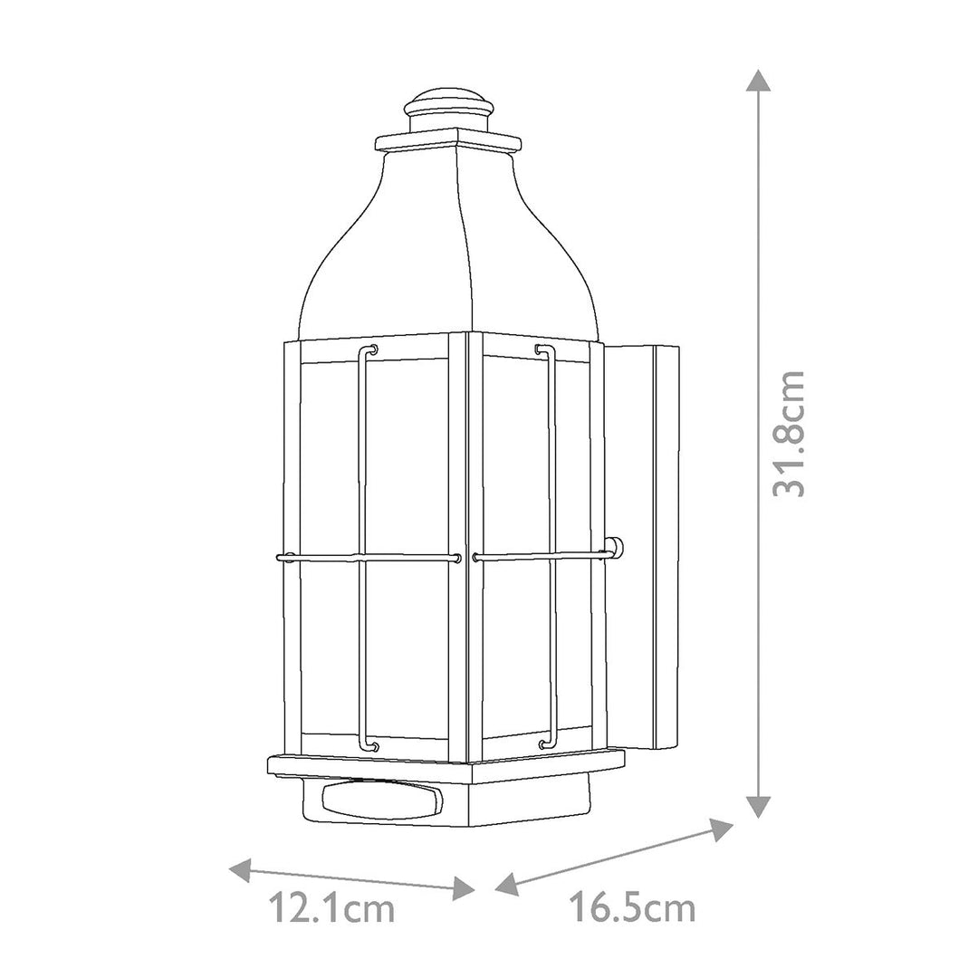 Norlys Bingham 1 Light Small Wall Lantern  HK-BINGHAM-S Sienna 