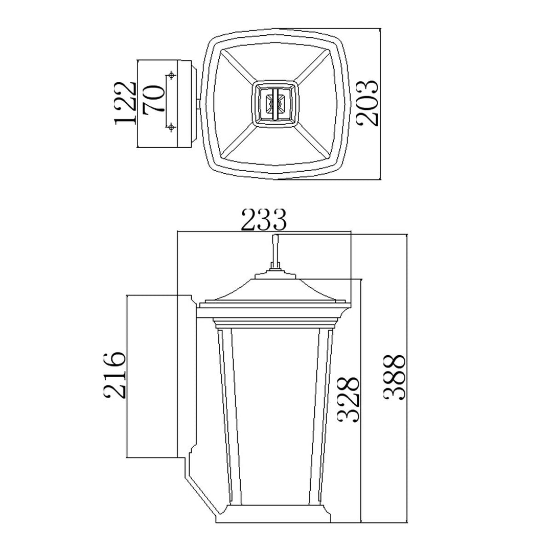Norlys Bromley 2 Light Medium Wall Lantern HK-BROMLEY2-M Oil Rubbed Bronze