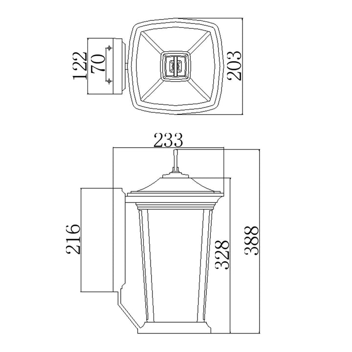 Norlys Bromley 2 Light Medium Wall Lantern HK-BROMLEY2-M Oil Rubbed Bronze
