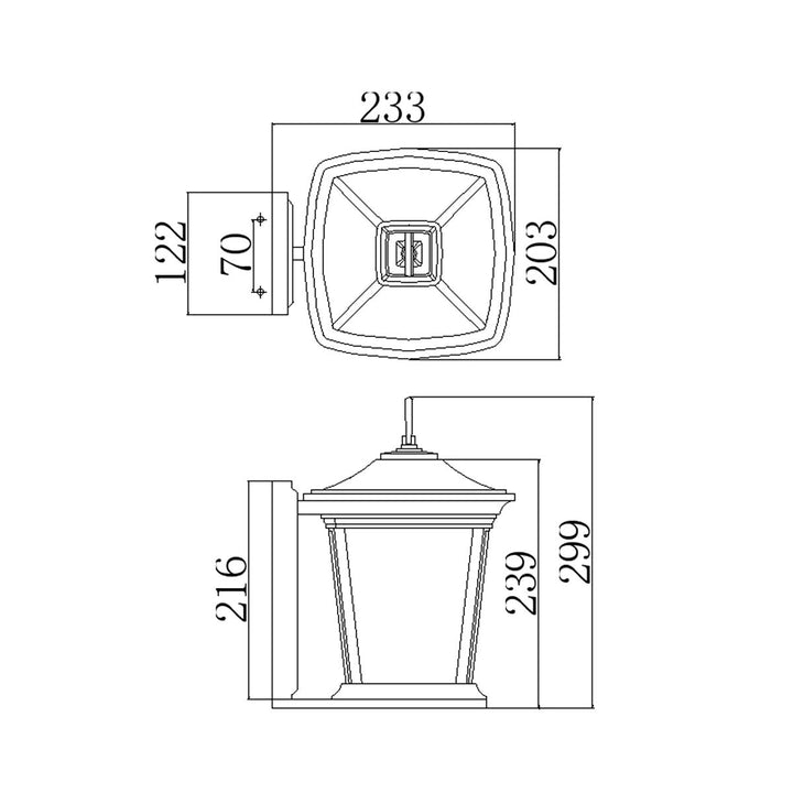 Norlys Bromley 1 Light Small Wall Lantern HK-BROMLEY2-S Oil Rubbed Bronze