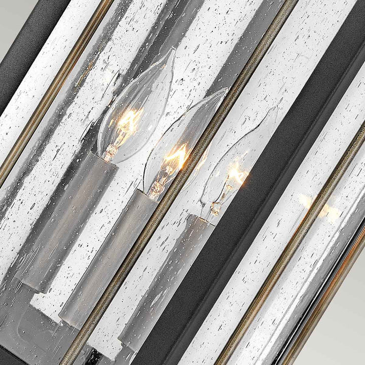 Norlys Fitzgerald 3 Light Large Wall Lantern HK-FITZGERALD2-L Textured Black with Burnished Bronze