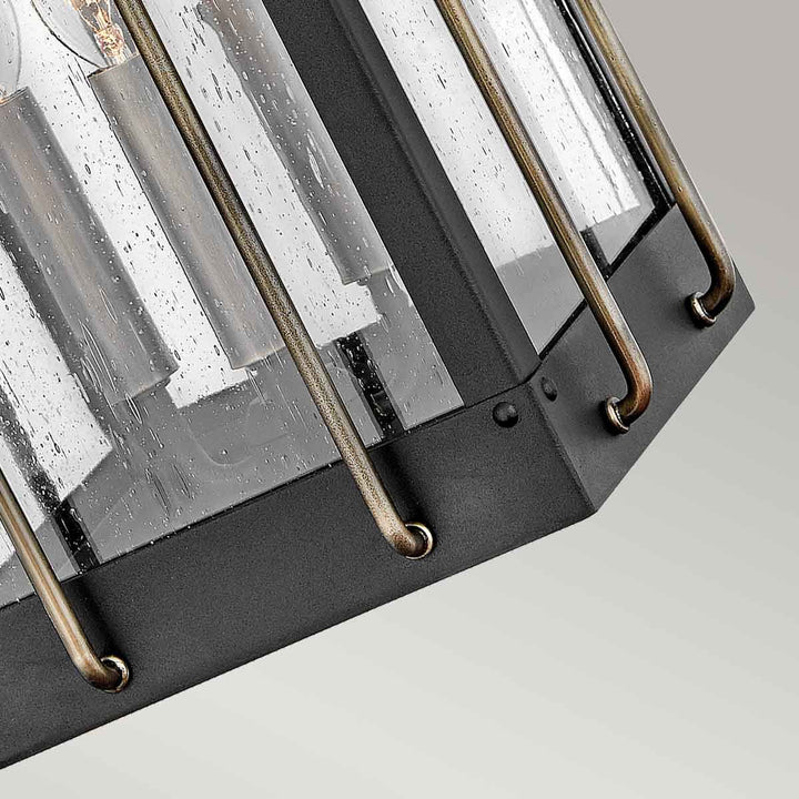 Norlys Fitzgerald 3 Light Large Wall Lantern HK-FITZGERALD2-L Textured Black with Burnished Bronze