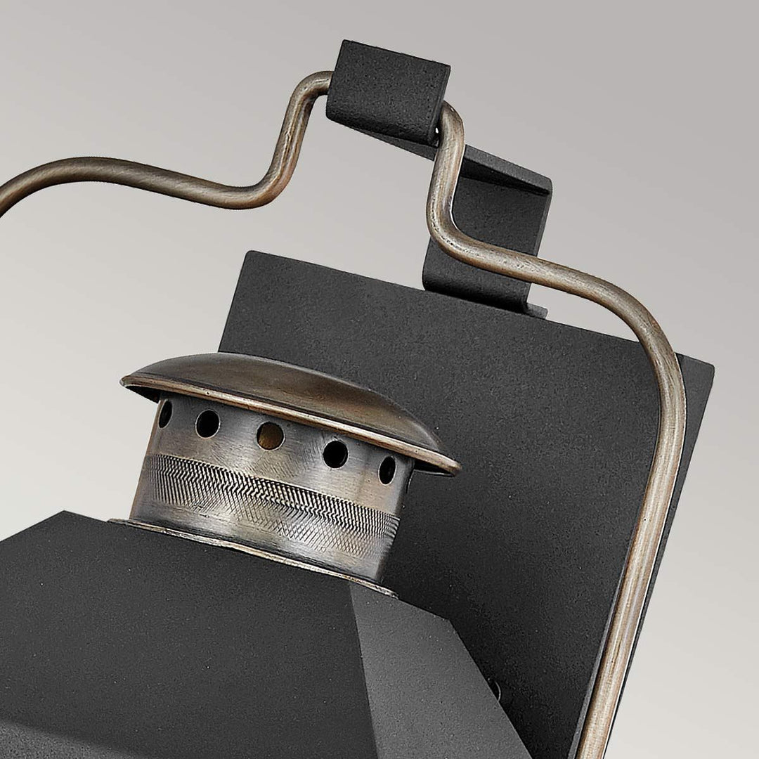 Norlys Fitzgerald 2 Light Medium Wall Lantern HK-FITZGERALD2-M Textured Black with Burnished Bronze