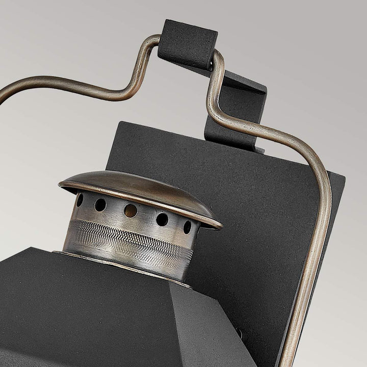 Norlys Fitzgerald 2 Light Medium Wall Lantern HK-FITZGERALD2-M Textured Black with Burnished Bronze