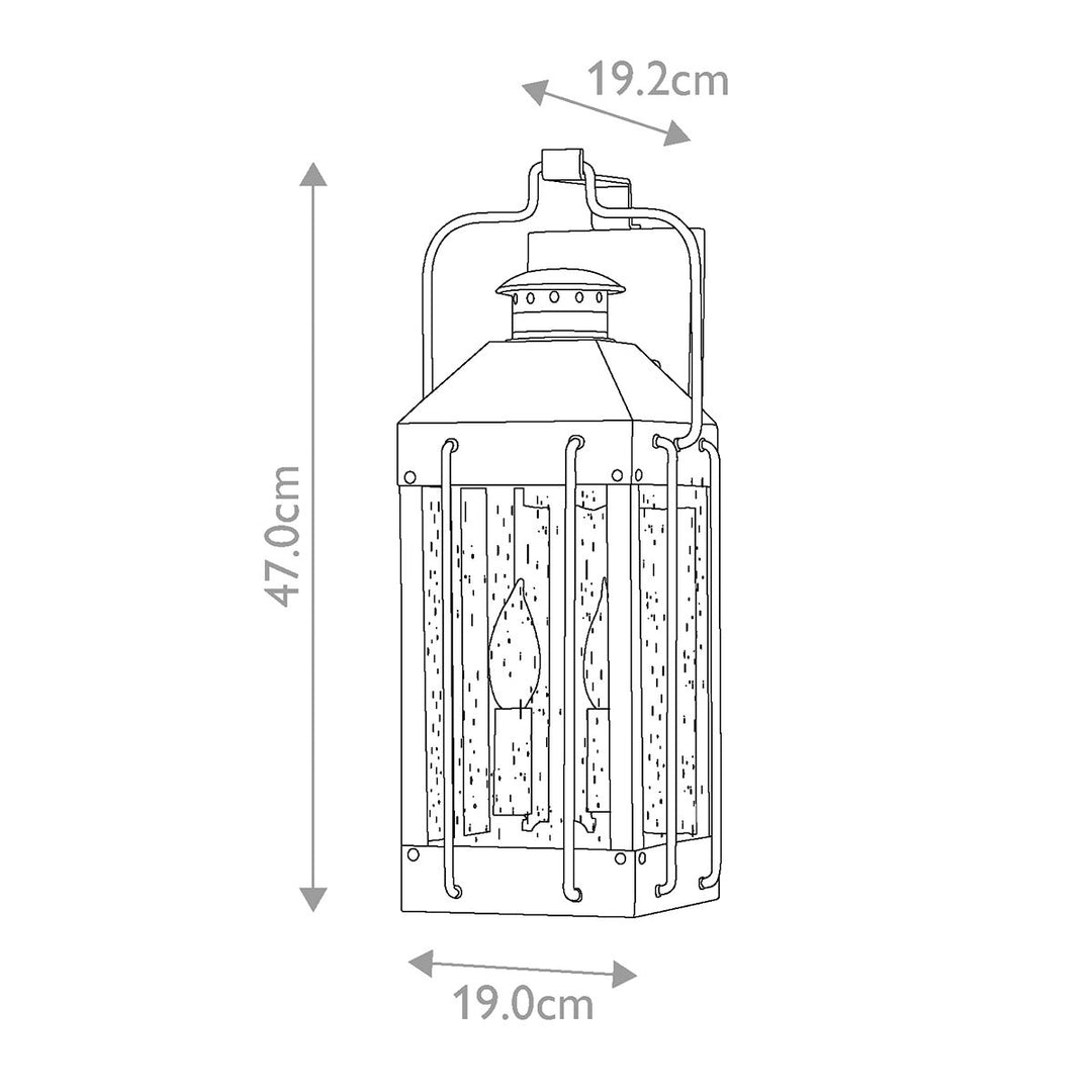 Norlys Fitzgerald 2 Light Medium Wall Lantern HK-FITZGERALD2-M Textured Black with Burnished Bronze