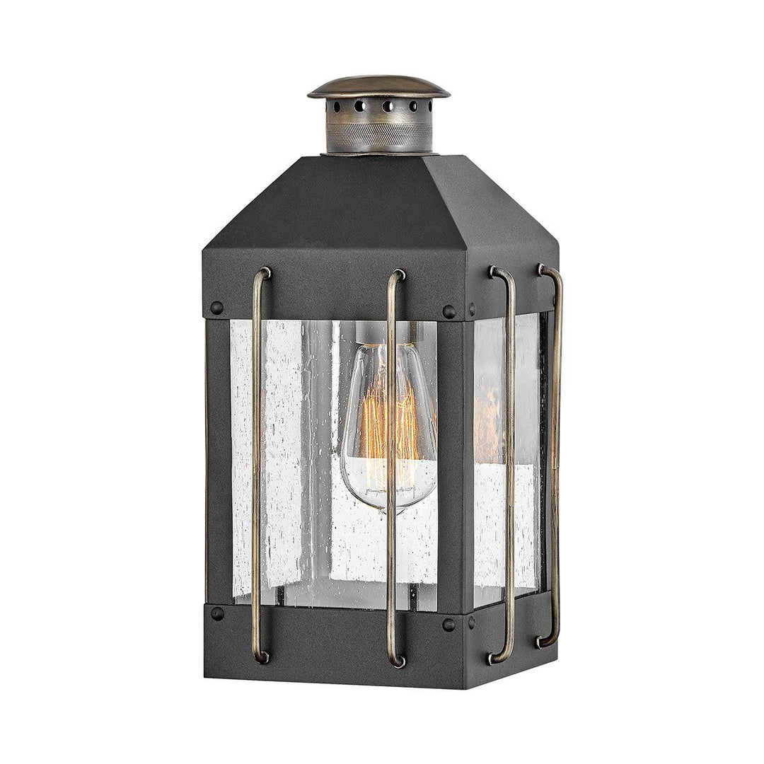 Norlys Fitzgerald 1 Light Small Wall Lantern HK-FITZGERALD2-S Textured Black with Burnished Bronze