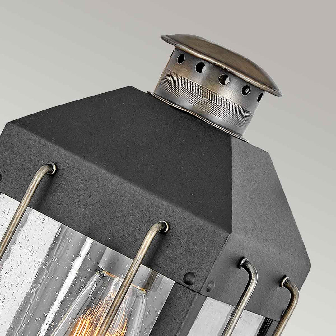 Norlys Fitzgerald 1 Light Small Wall Lantern HK-FITZGERALD2-S Textured Black with Burnished Bronze
