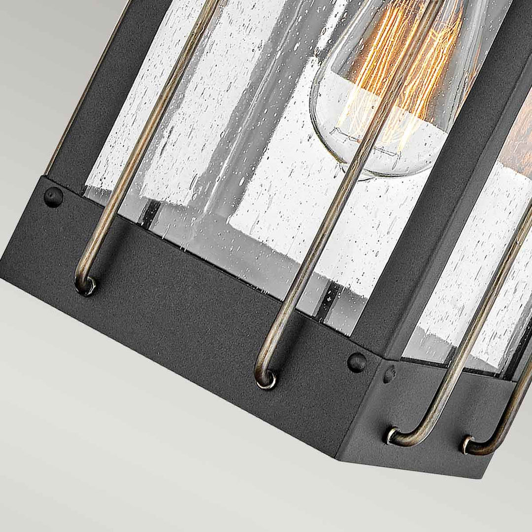 Norlys Fitzgerald 1 Light Small Wall Lantern HK-FITZGERALD2-S Textured Black with Burnished Bronze