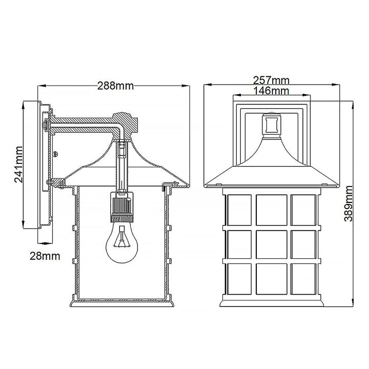 Norlys Freeport 1lt Large Wall Lantern  HK-FREEPORT2-L-TWH Textured White