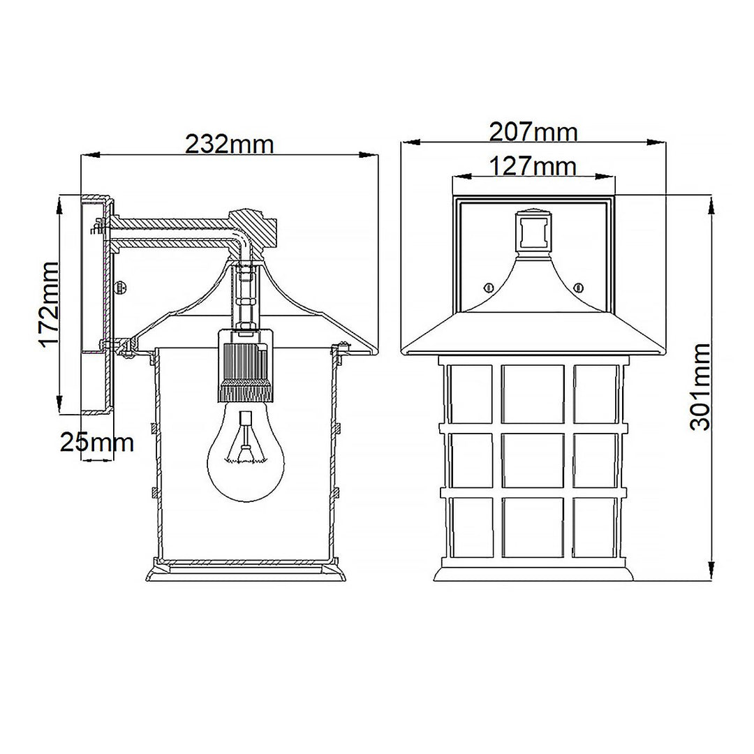Norlys Freeport 1lt Medium Wall Lantern  HK-FREEPORT2-M-TWH Textured White