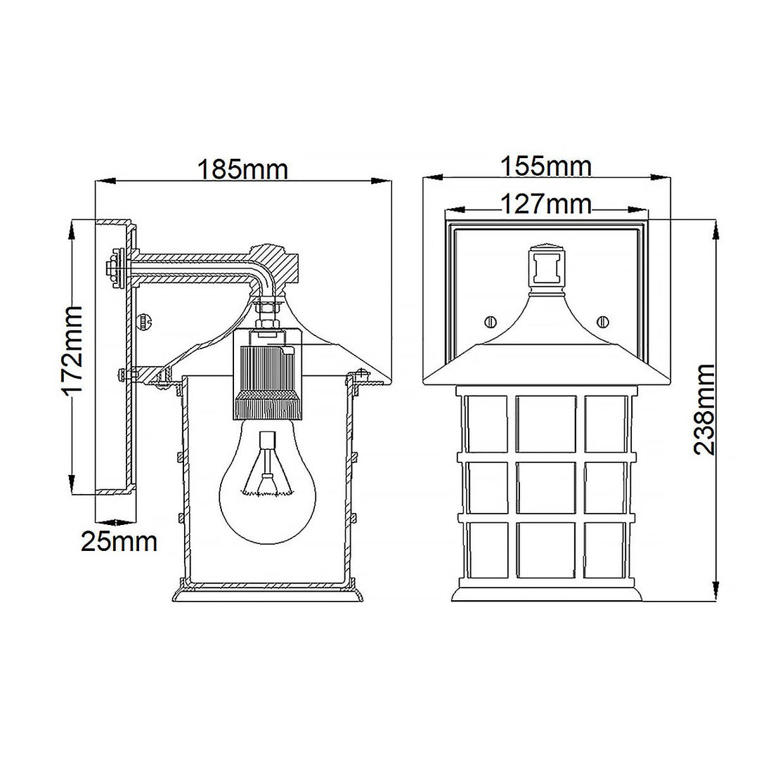 Norlys Freeport 1lt Small Wall Lantern  HK-FREEPORT2-S-TWH Textured White