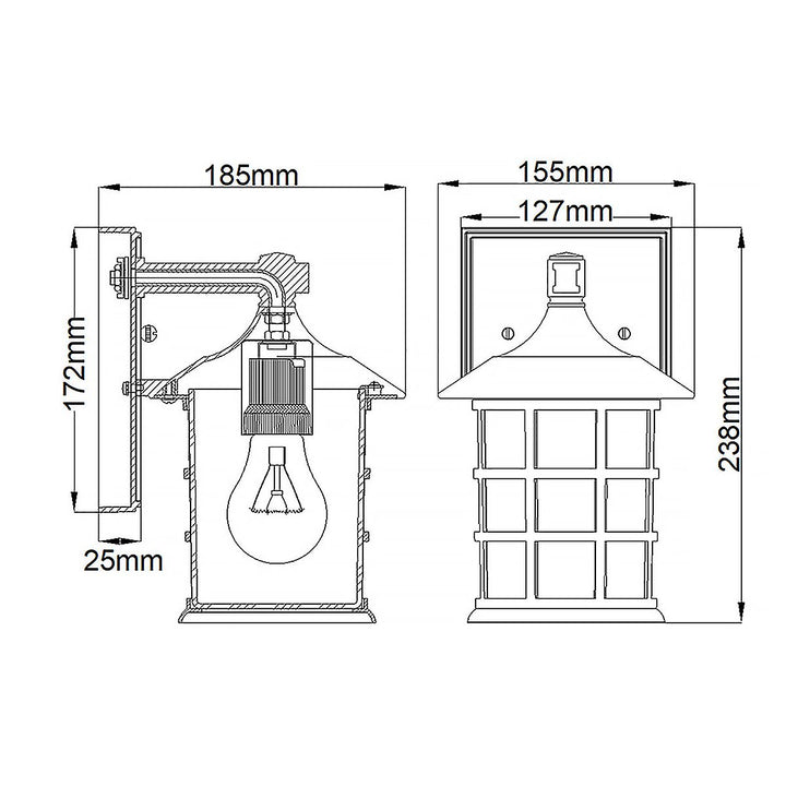 Norlys Freeport 1lt Small Wall Lantern  HK-FREEPORT2-S-TWH Textured White