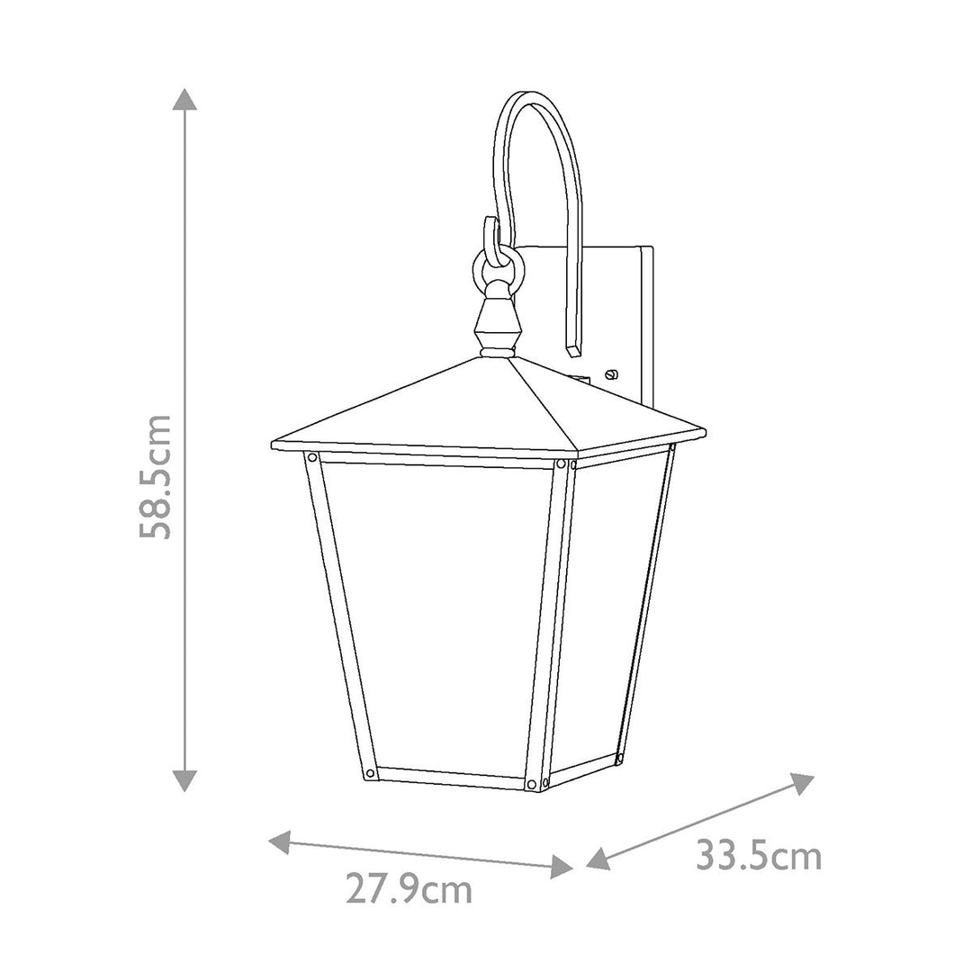 Norlys Huntersfield 3 Light Large Wall Lantern HK-HUNTERSFIELD2-L-BK Black